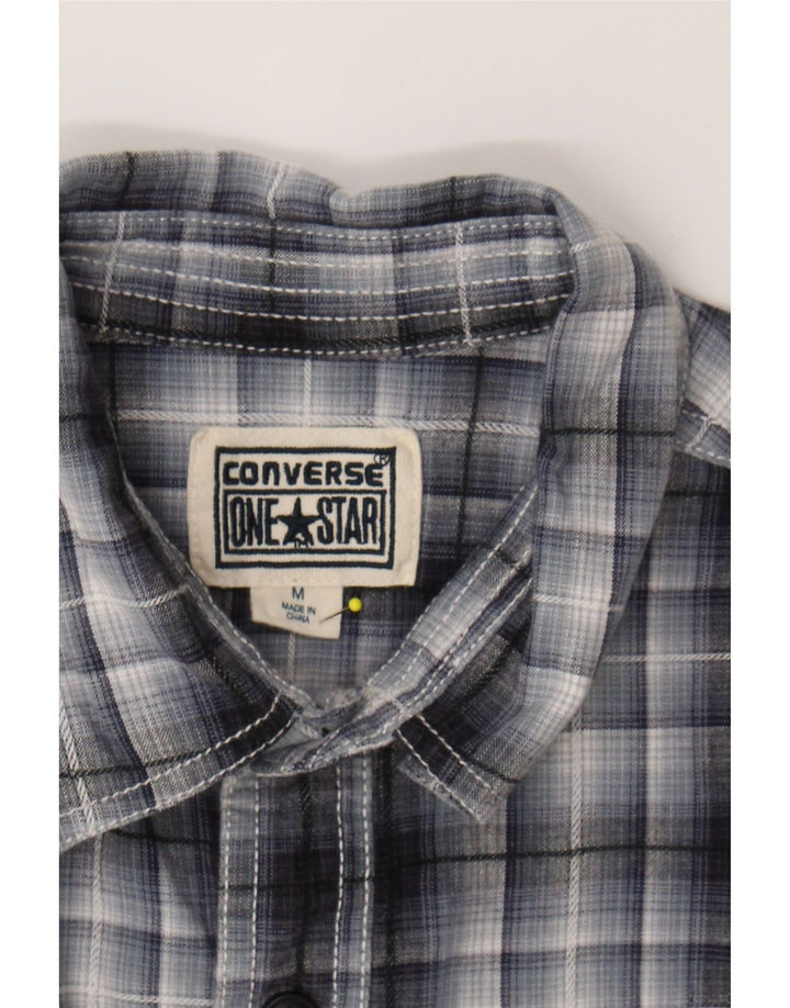 CONVERSE Mens Flannel Shirt Medium Navy Blue Check Cotton Vintage Converse and Second-Hand Converse from Messina Hembry 