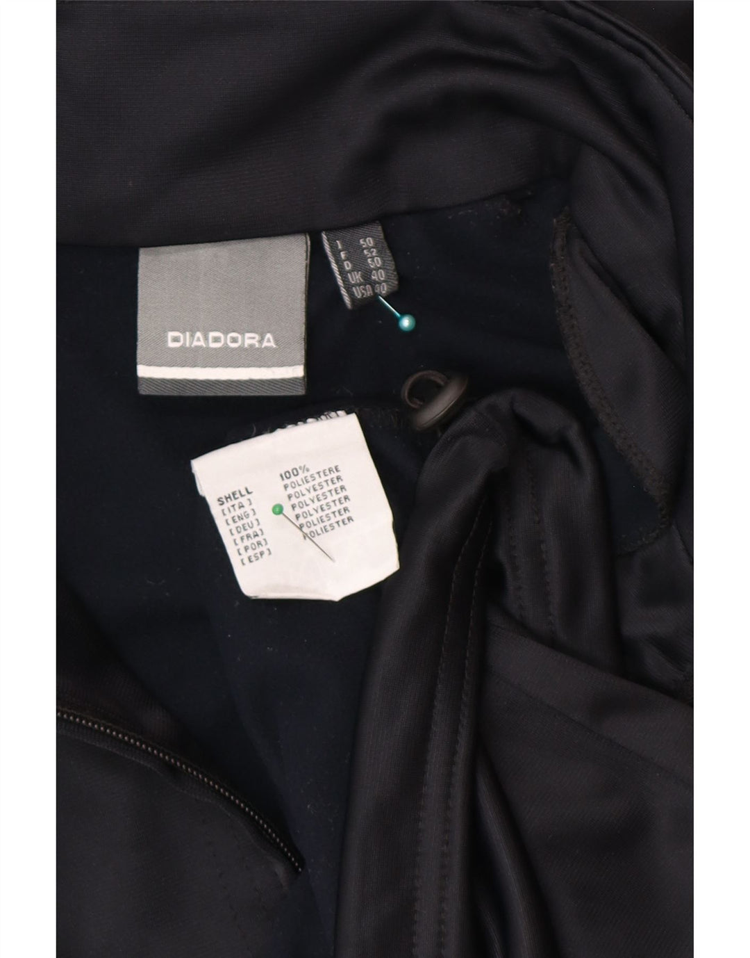 Diadora Træningsdragt til mænd Topjakke UK 40 Medium Sort Polyester
