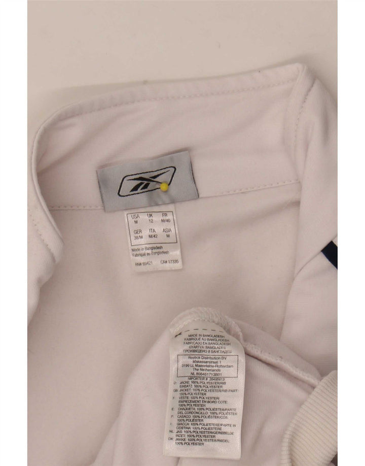 Reebok træningsdragt topjakke til kvinder UK 12 Medium White Colourblock Polyester