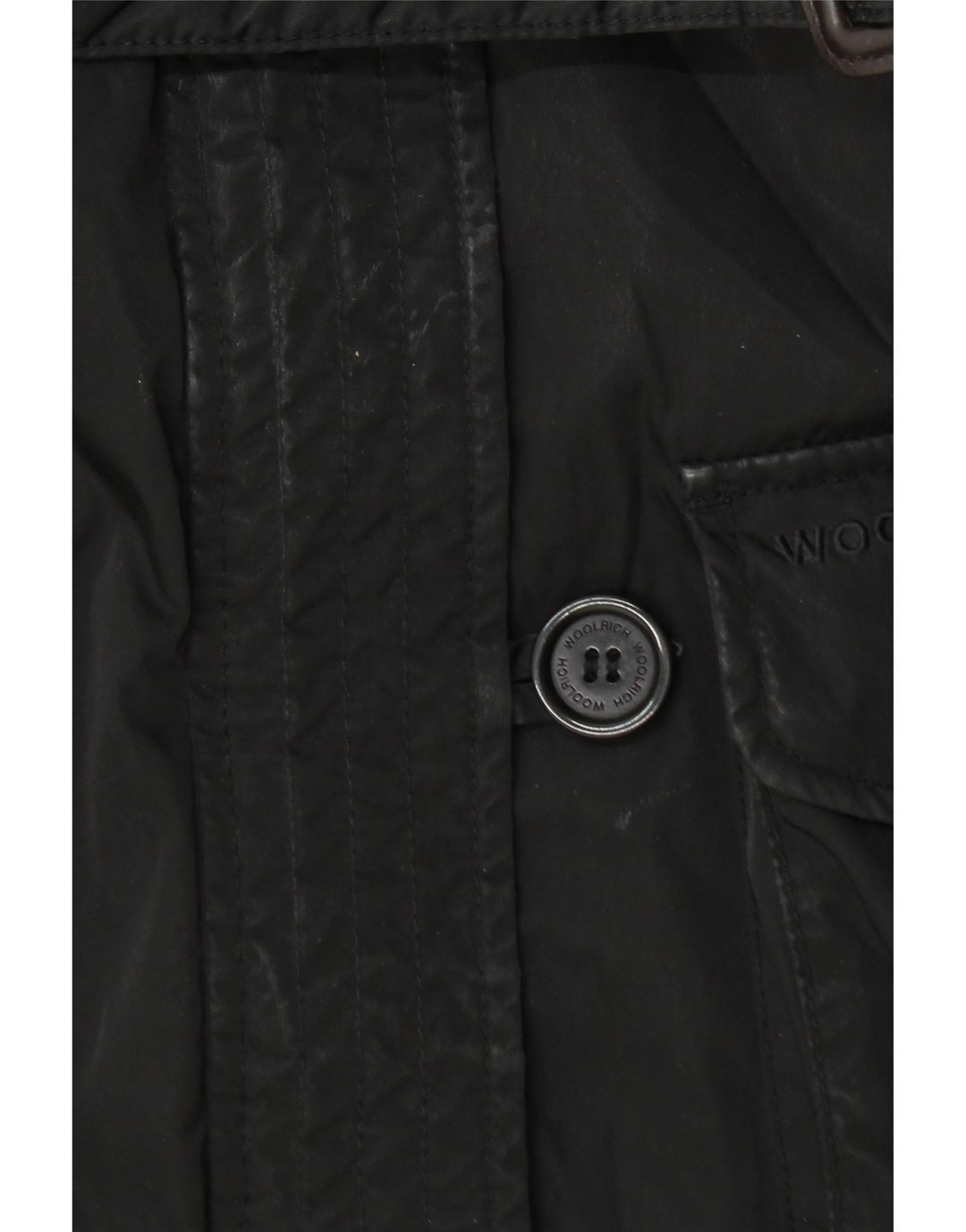 Woolrich Womens Hooded Utility Jacket UK 14 Medium Black Polyester