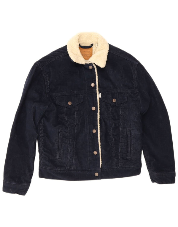 Levi's Damefløjl Sherpa-jakke UK 6 XS Marineblå polyester