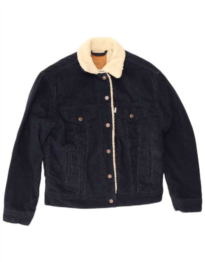 Levi's Damefløjl Sherpa-jakke UK 6 XS Marineblå polyester