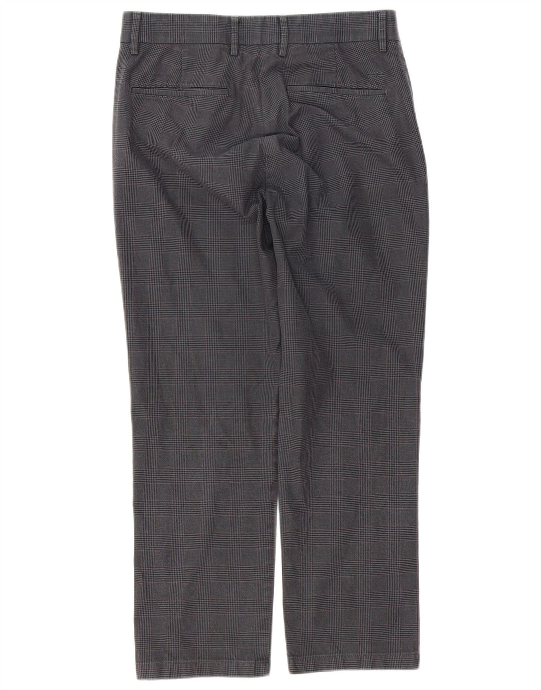 DOCKERS Mens Straight Cropped Trousers W31 L25 Grey Check Cotton