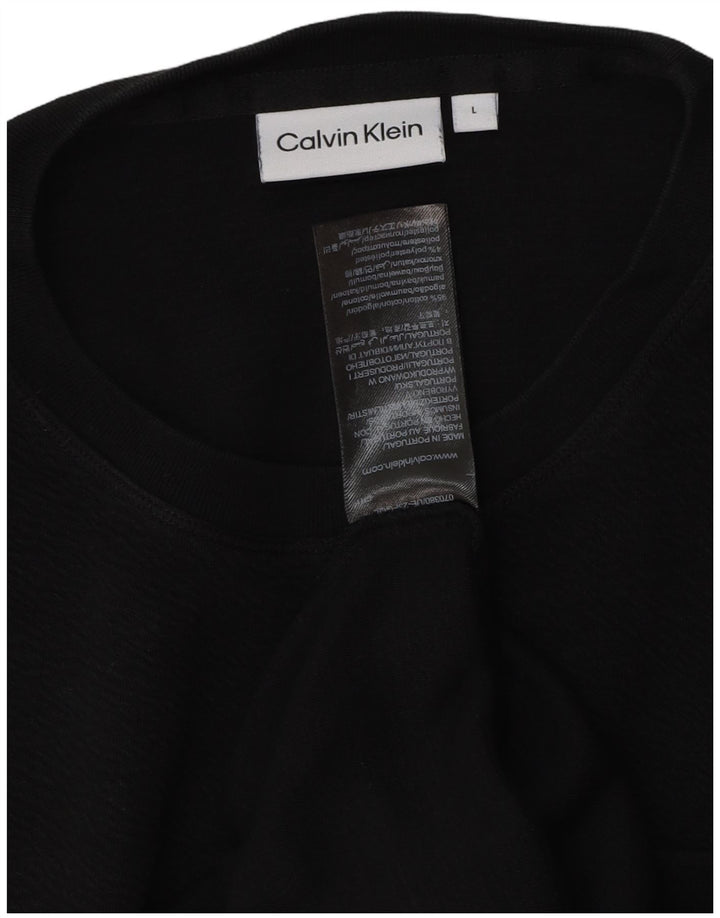 Calvin Klein Herre T-Shirt Top Stor Sort Bomuld
