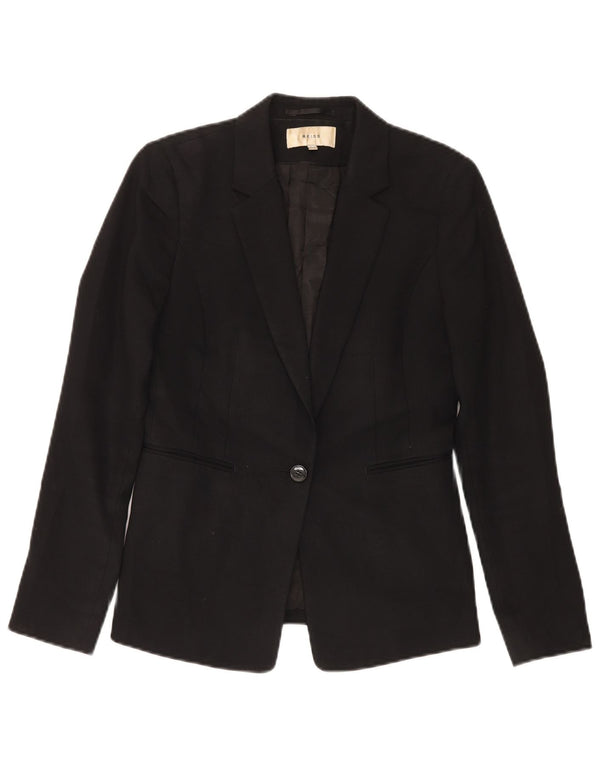 Reiss Dame 1 Knap Blazer Jacket UK 10 Small Black Wool
