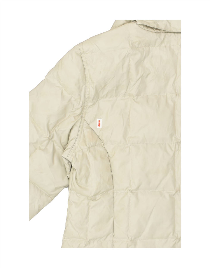 GAS Womens Hooded Padded Jacket UK 10 Small Beige Polyamide | Vintage Gas | Thrift | Second-Hand Gas | Used Clothing | Messina Hembry 