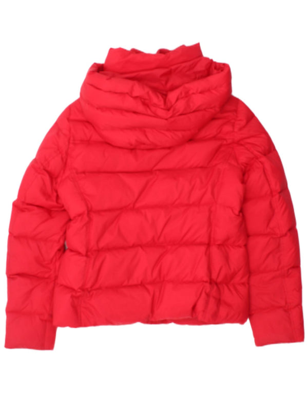 Tommy Hilfiger Dame Hættejakke UK 14 Medium Rød Bomuld