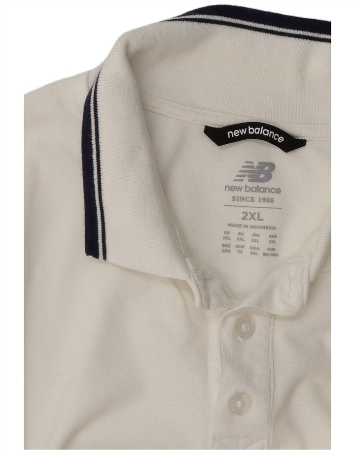 NEW BALANCE Mens Polo Shirt 2XL White