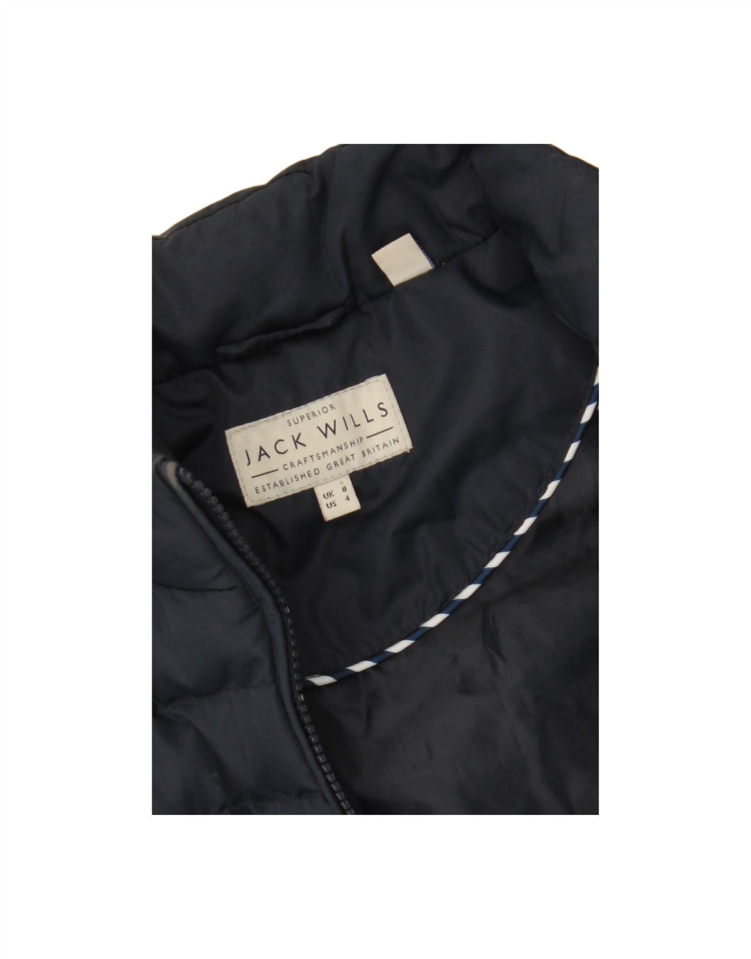 JACK WILLS Womens Padded Gilet UK 8 Small  Navy Blue