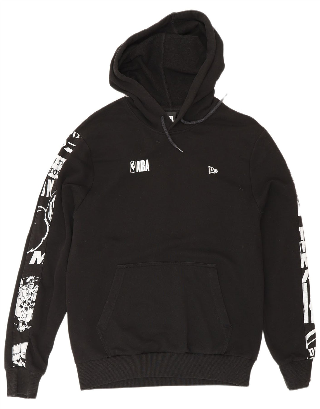 New Era Herre NBA Grafisk Hoodie Jumper Medium Sort Bomuld