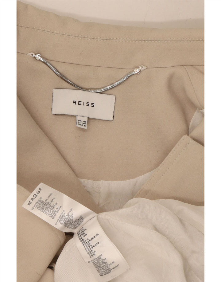 REISS Womens Trench Coat UK 10 Small Beige Polyester