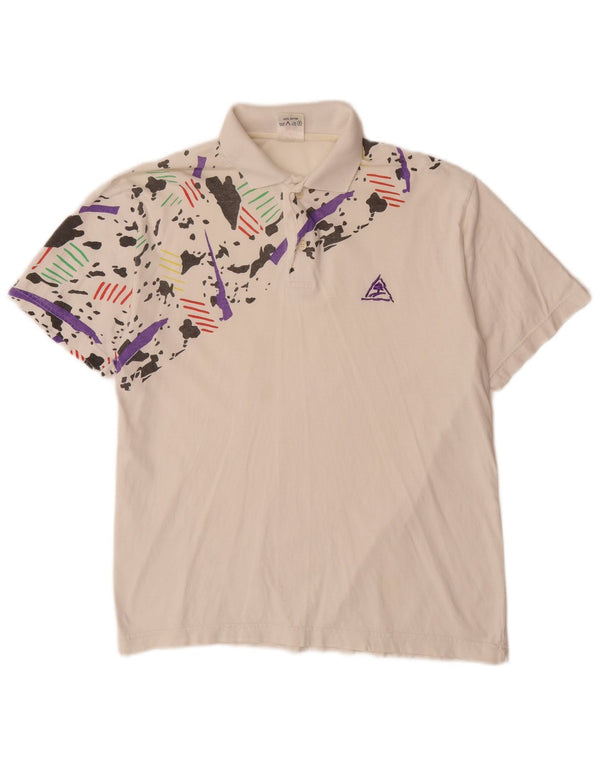 VINTAGE drenge poloshirt 15-16 år Medium hvid Camouflage Bomuld