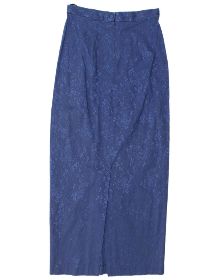 MONSOON Dame Twilight Maxi Pencil Skirt UK 12 Medium W26 Blue Floral