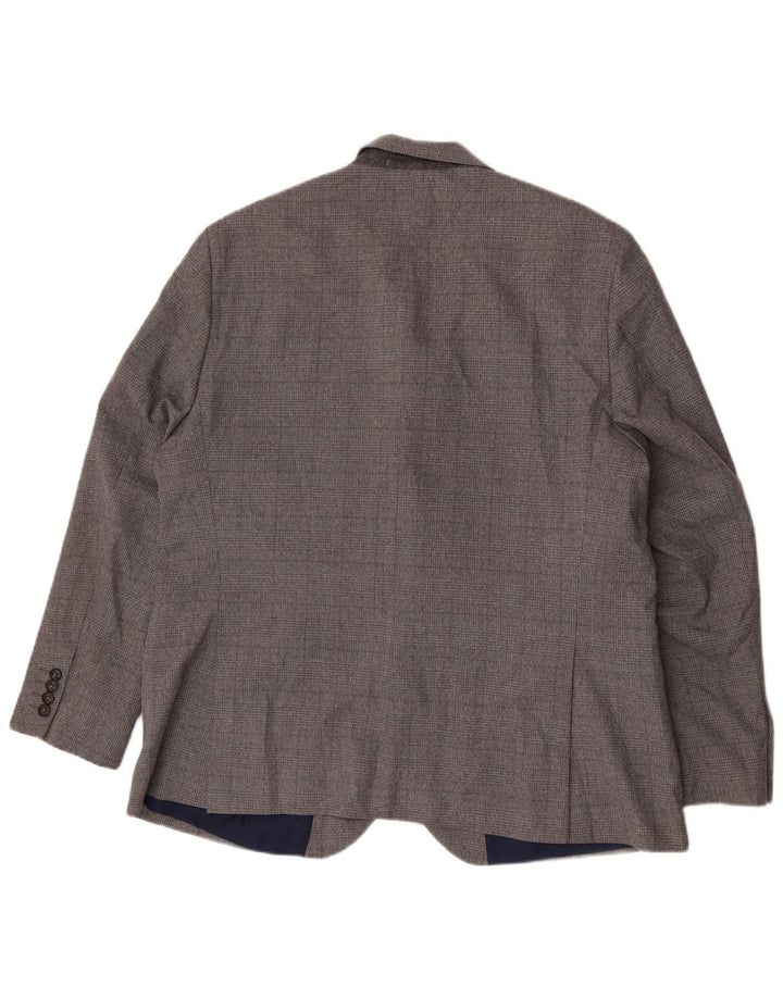 Marks & Spencer Herre 2-knaps blazerjakke UK 46 XL Grå ternet polyester