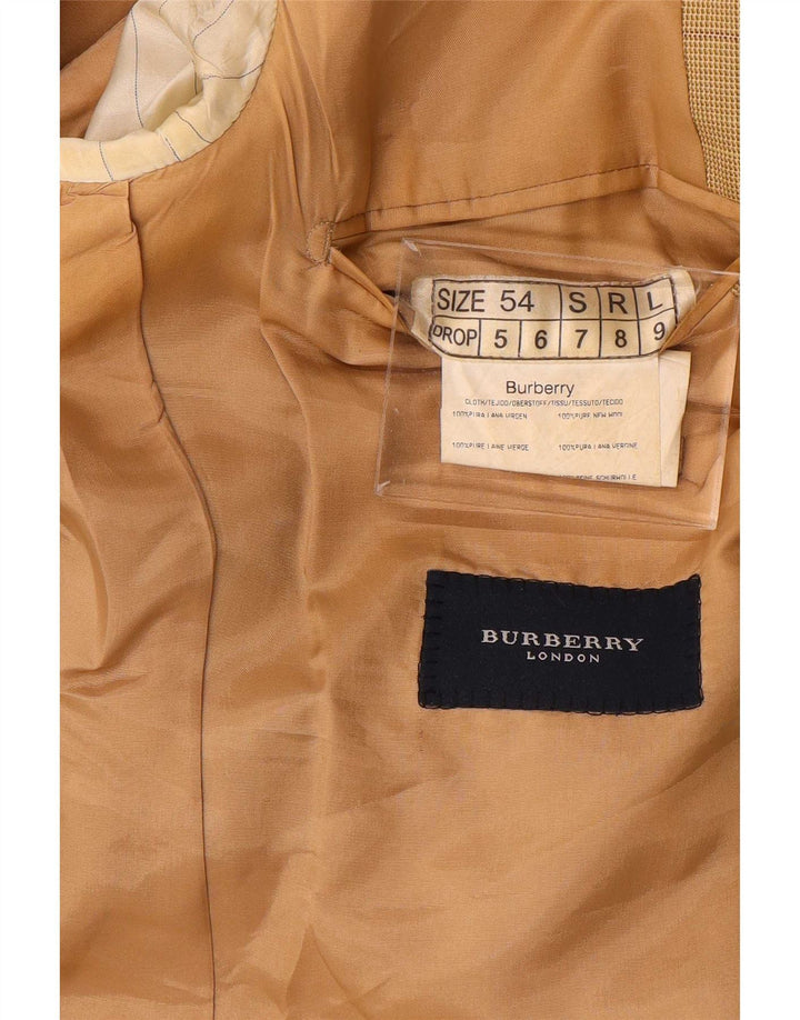Burberry Herre 3-knaps blazerjakke IT 54 Stor beige ternet uld