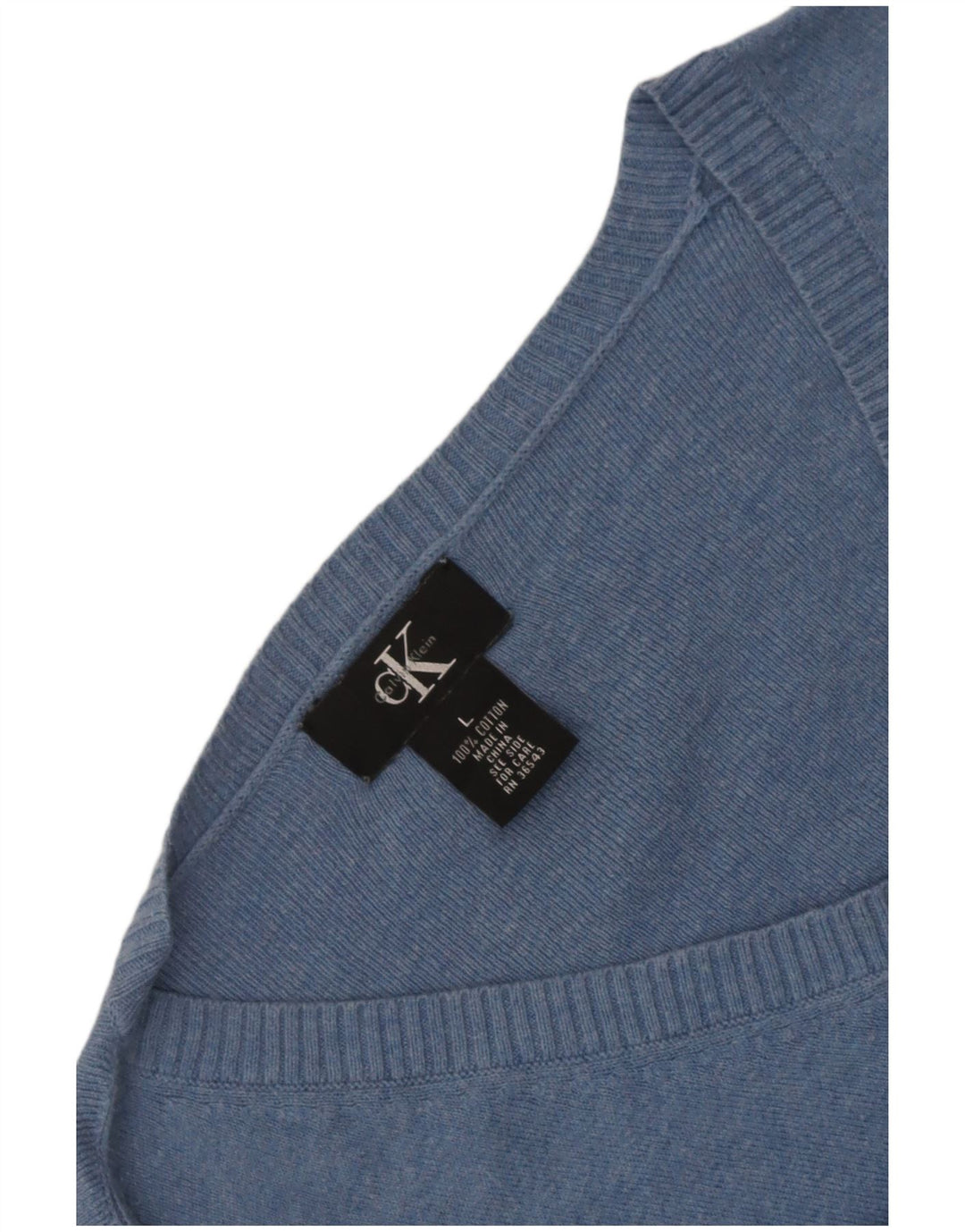 Calvin Klein Herre V-hals sweater Stor blå bomuld