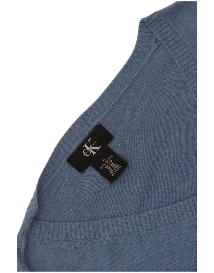 Calvin Klein Herre V-hals sweater Stor blå bomuld