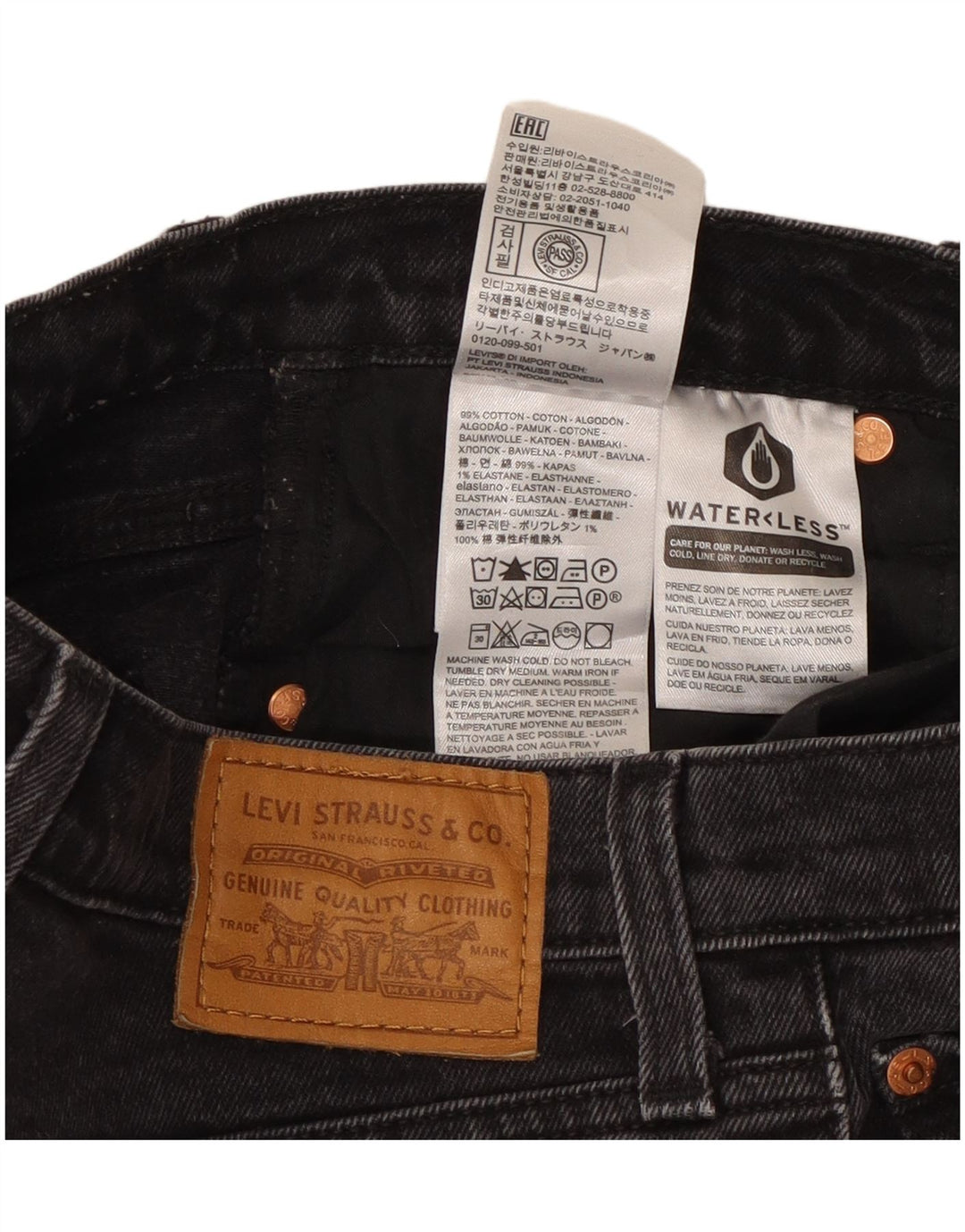 Levi's denimshorts til kvinder W29 Mellem sort bomuld