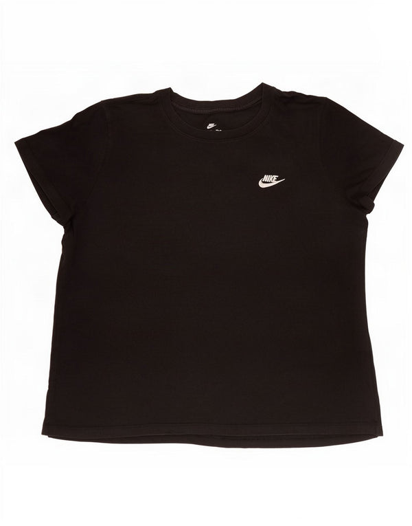 Nike Womens T-Shirt Top UK 18 XL Black Cotton
