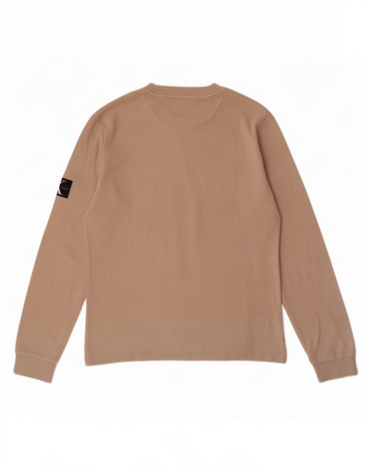 Calvin Klein Jeans Herre Top Langærmet 2XL Beige Bomuld