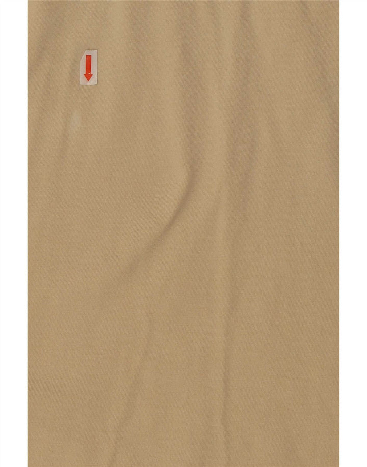 Vintage Herre Kortærmet Militær Pullover Shirt Stor Beige
