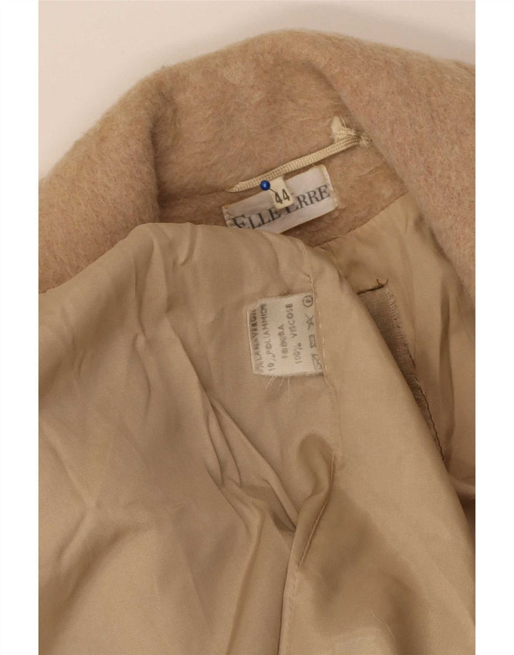 Elle Erre Dame Dobbeltradet Frakke IT 44 Medium Beige Virgin Wool