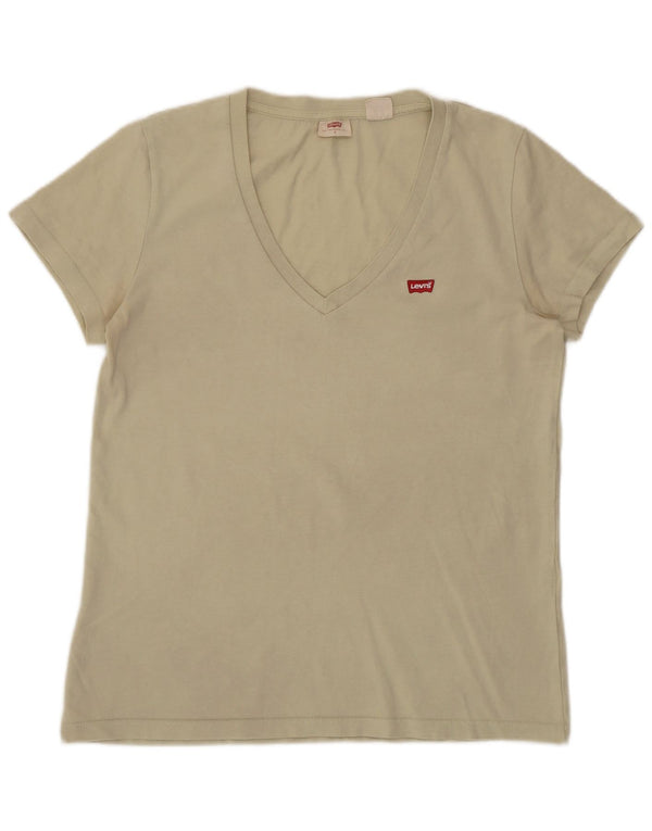 Levi's Dame T-Shirt Top UK 10 Small Beige