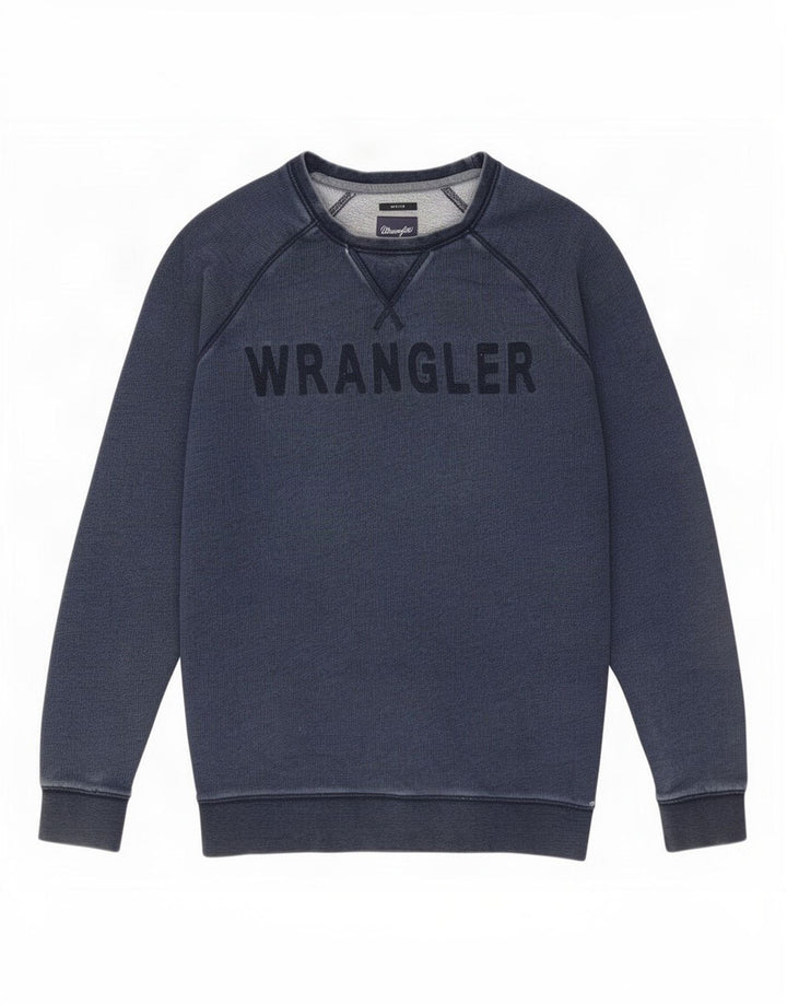 Wrangler grafisk sweatshirt til mænd, stor marineblå bomuld