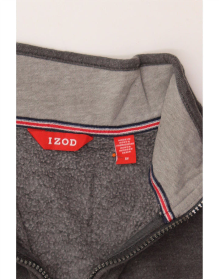 IZOD Mens Zip Neck Sweatshirt Jumper Medium Grey Cotton Vintage Izod and Second-Hand Izod from Messina Hembry 