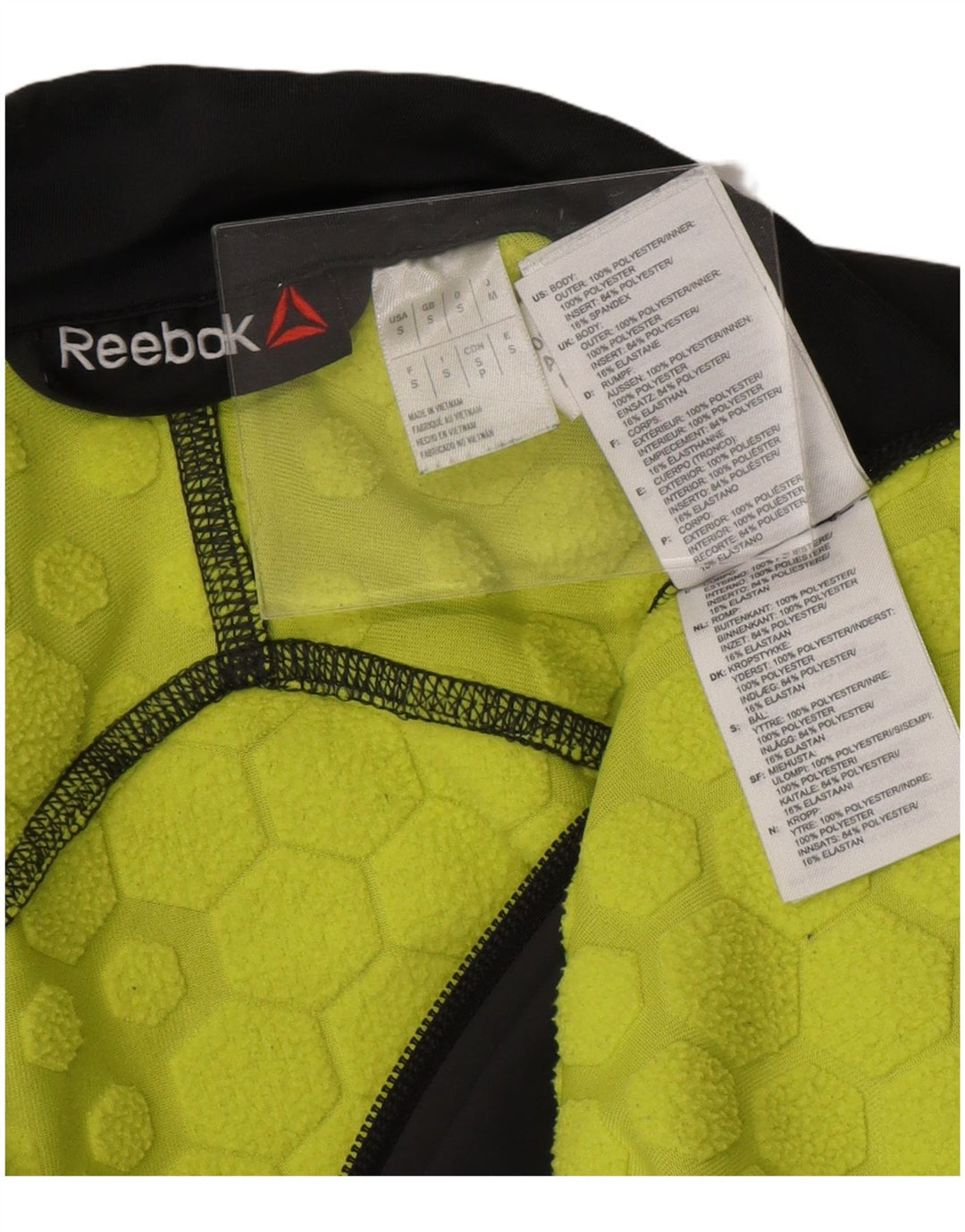 REEBOK Herre Grafisk Zip Neck Pullover Træningsdragt Top Lille grå Polyester