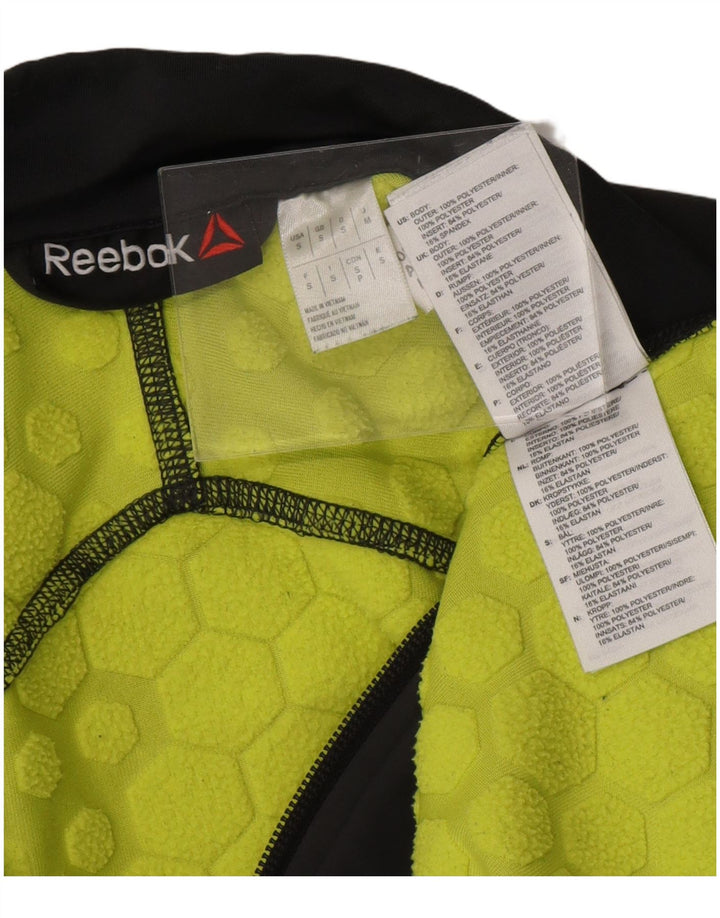 REEBOK Herre Grafisk Zip Neck Pullover Træningsdragt Top Lille grå Polyester