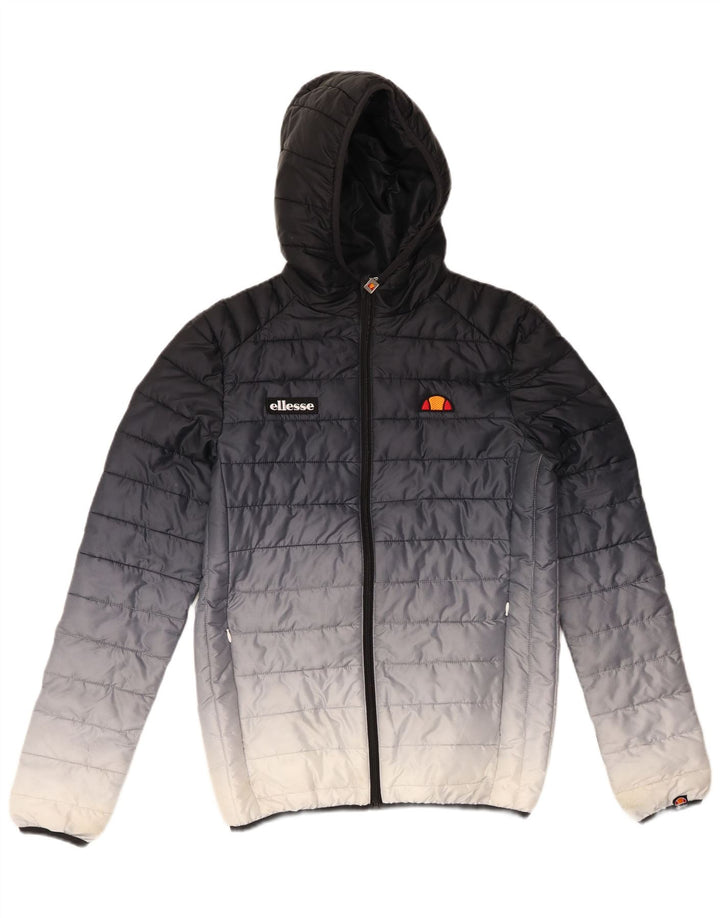 ELLESSE Polstret hættejakke til mænd UK 34 XS Marineblå Colourblock Polyester