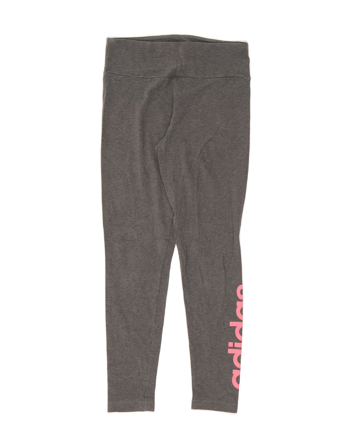 ADIDAS Womens Graphic Leggings UK 12/14 Medium Grey Cotton Vintage Adidas and Second-Hand Adidas from Messina Hembry 