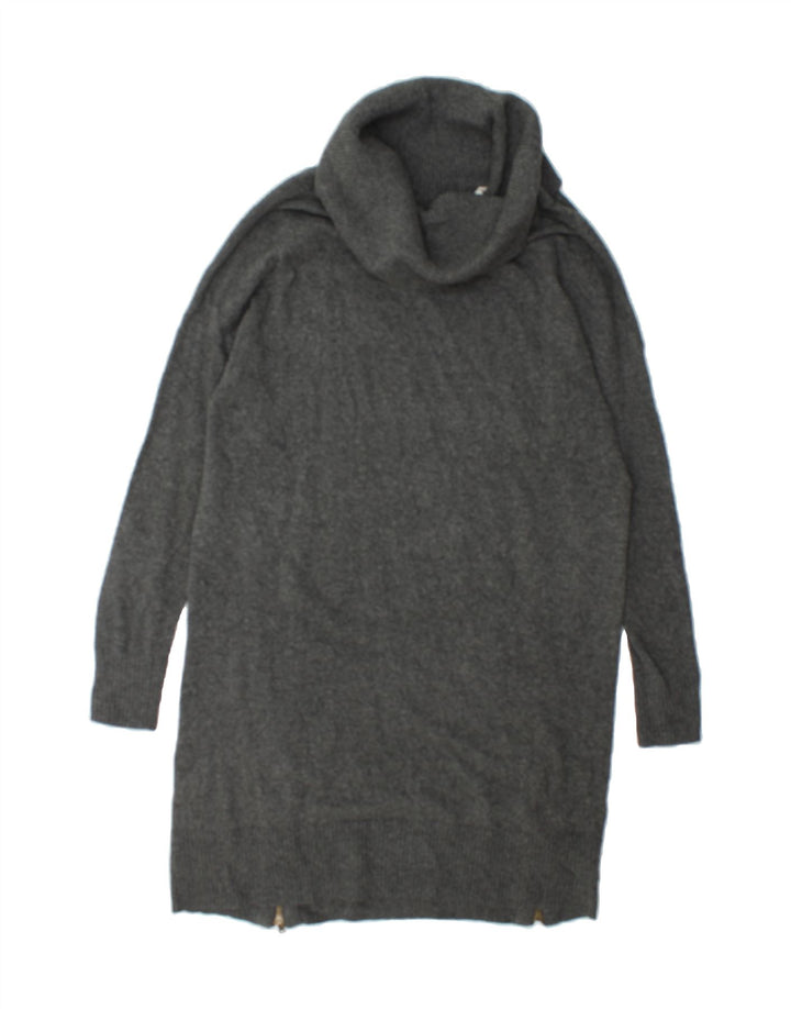 MOSSIMO Womens Longline Roll Neck Jumper Sweater UK 16 Large Grey Cotton Vintage Mossimo and Second-Hand Mossimo from Messina Hembry 