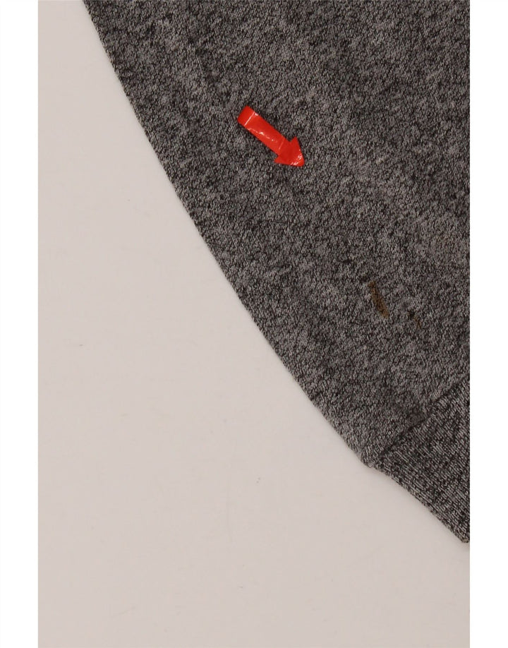 Asics Herre Zip Neck Jumper Sweater Medium Grey Flecked Bomuld