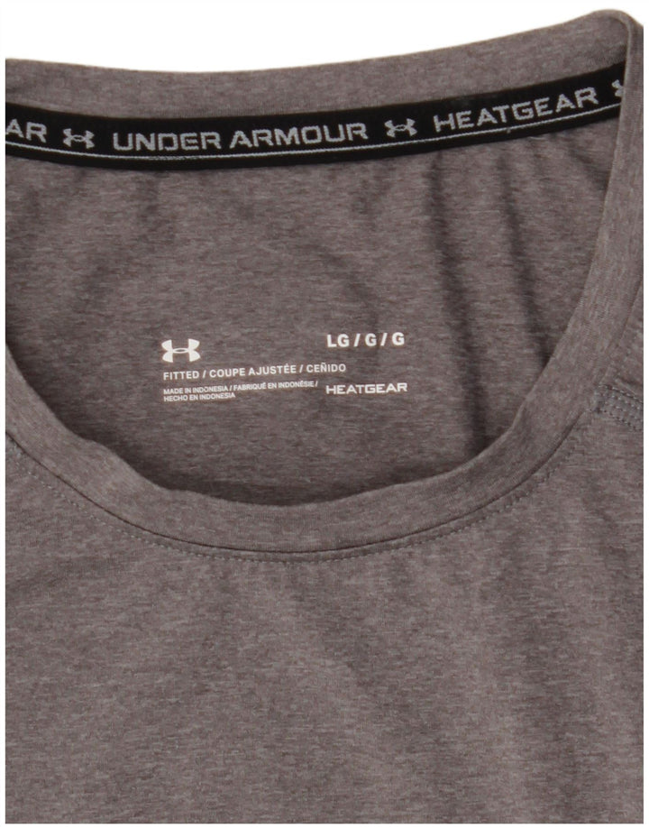Under Armour Herre Fitted T-Shirt Top Stor Grå Flecked