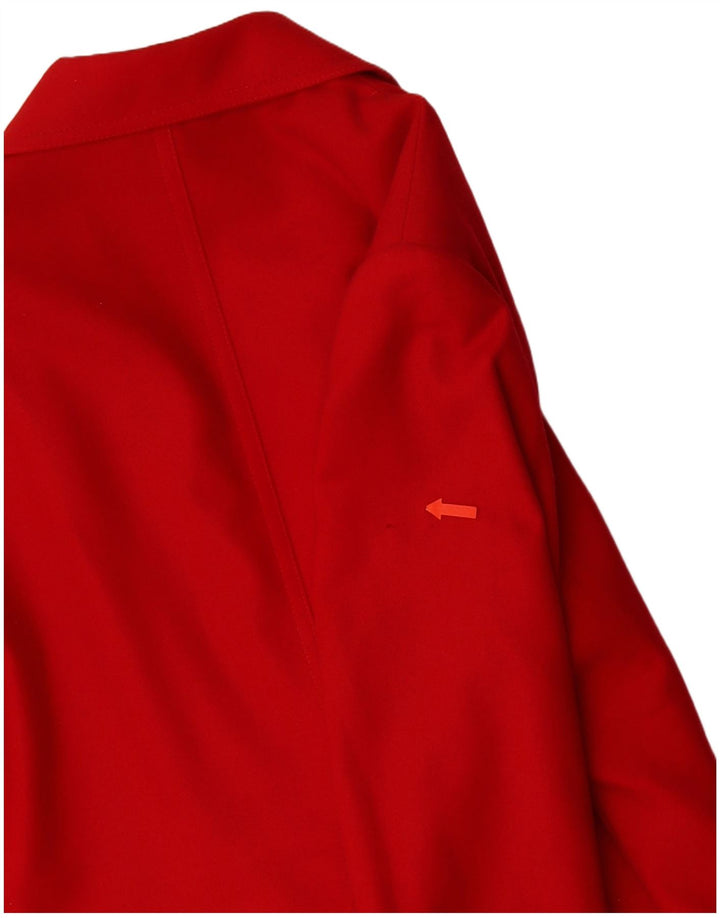 RELDAN Womens Double Breasted Blazer Jacket UK 14 Medium Red New Wool