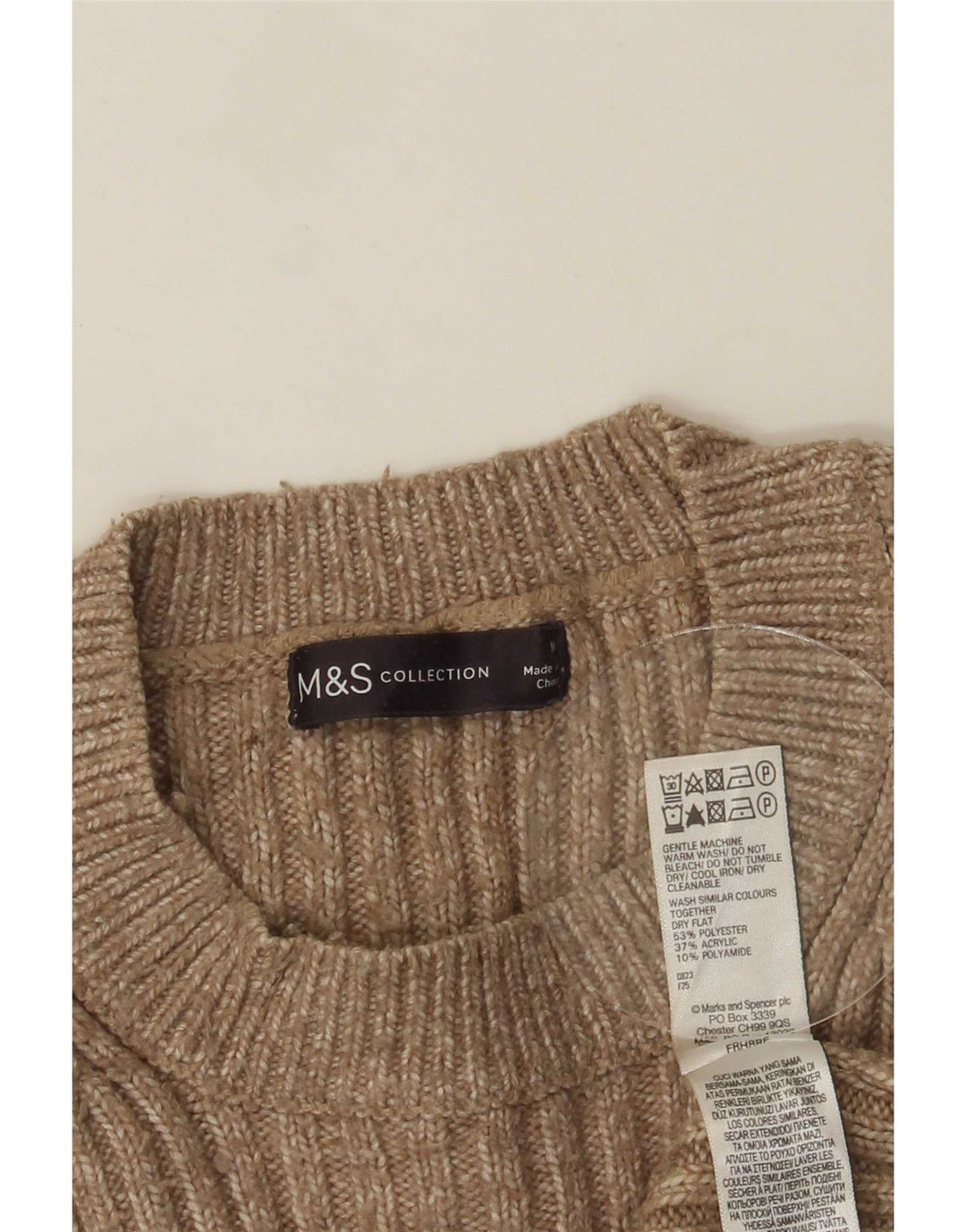 Marks & Spencer Dame sweater med rund hals DK 12 Medium Beige