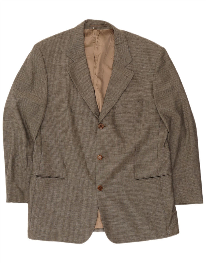 Hugo Boss Herre 3-knaps blazerjakke EU 54 2XL Grå Virgin Wool