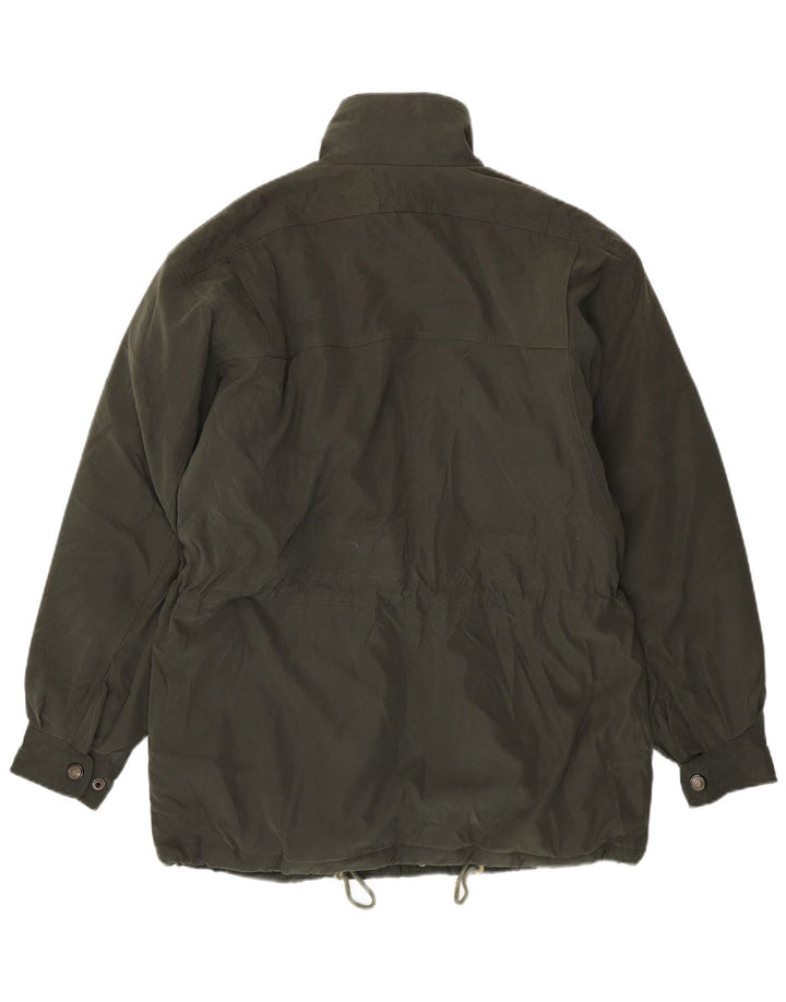 Vintage Herre Grafisk Loose Fit Utility Jacket UK 38 Medium Khaki Polyester