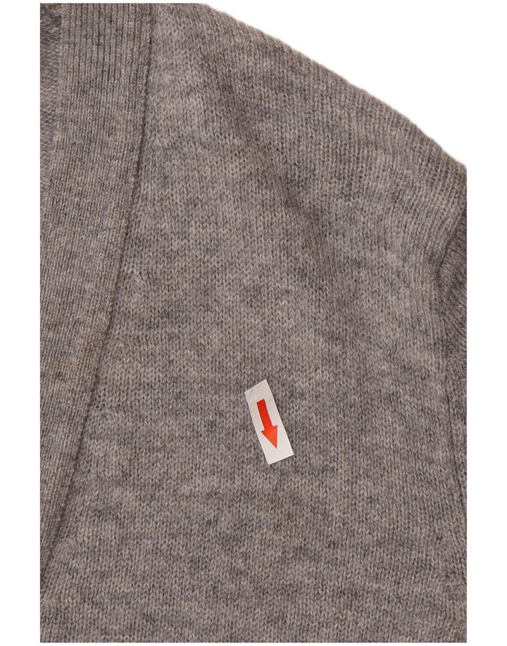 Marks & Spencer Herre Cardigan Sweater Lille Grå Flecked Lammeuld