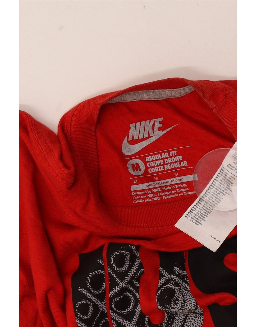 Nike Herre Regular Fit Grafisk T-shirt Top Medium Rød Bomuld