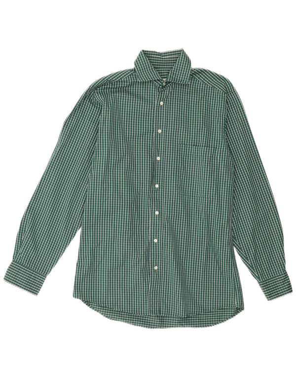 HUGO BOSS Herreskjorte str. 38 Medium Green Gingham Cotton