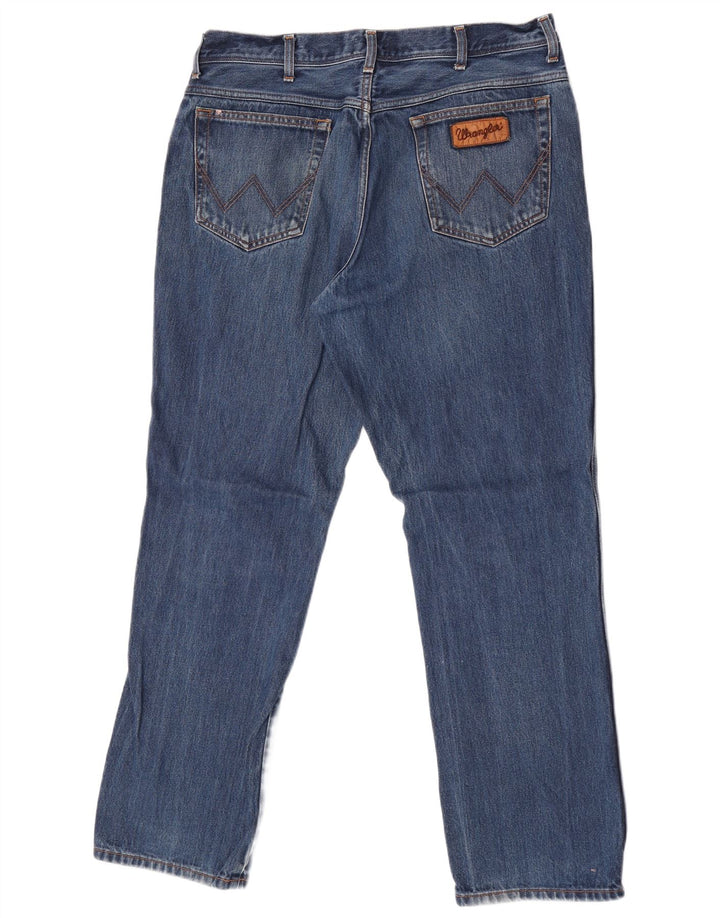Wrangler Herre Texas Straight Jeans W38 L32 Blå Bomuld