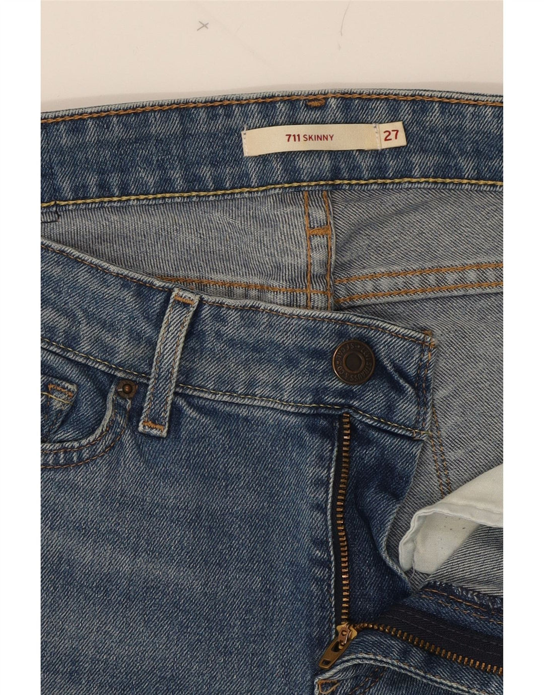 LEVI'S Womens 711 Skinny Jeans W27 L34 Blue Cotton Vintage Levi's and Second-Hand Levi's from Messina Hembry 
