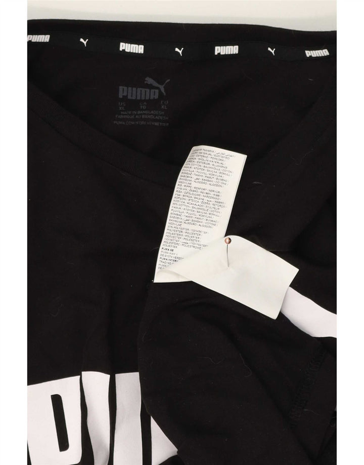 Puma Herre Grafisk T-Shirt Top XL Sort Bomuld