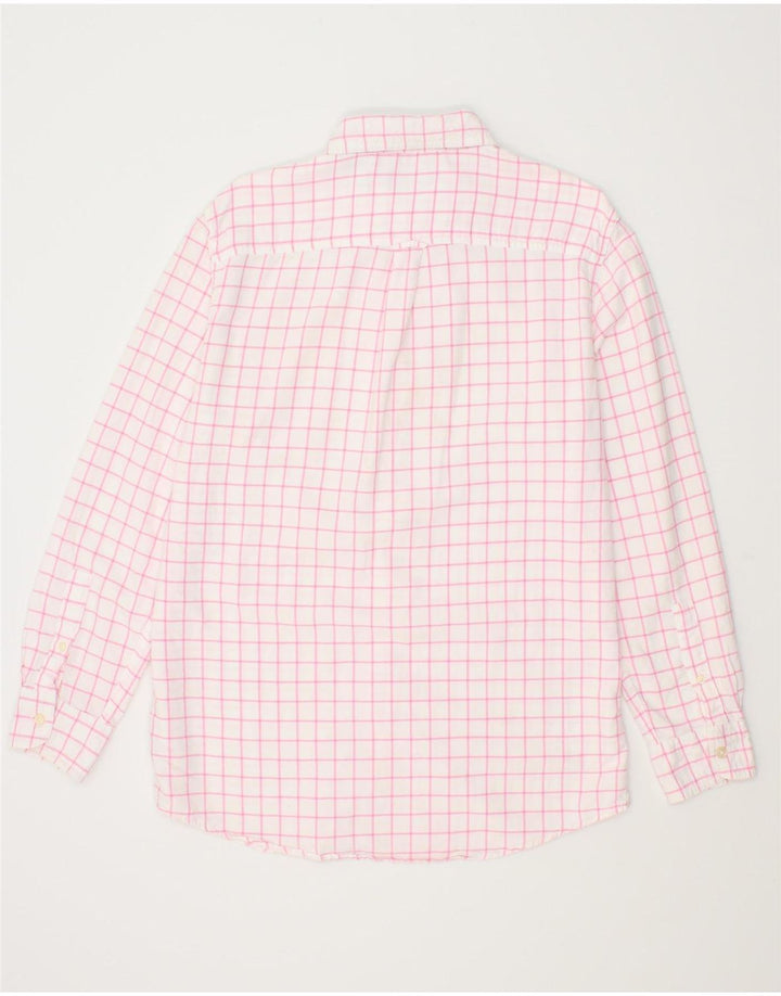 CHAPS Mens Shirt Medium White Check Cotton Vintage Chaps and Second-Hand Chaps from Messina Hembry 