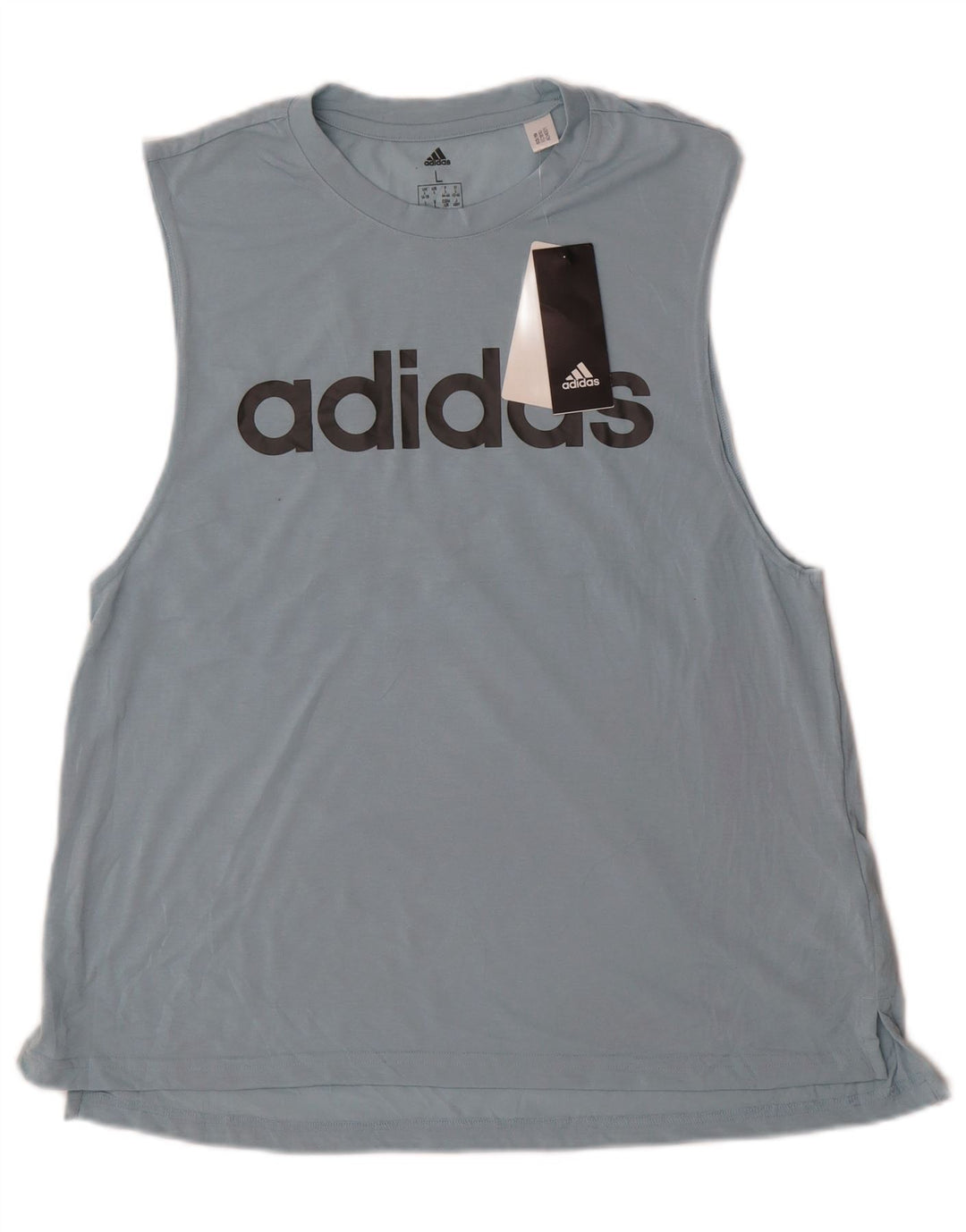 Adidas Dame Grafisk Vest Top UK 16/18 Large Blue Polyester Sports