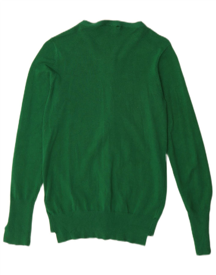 Zara Dame Cardigan Sweater UK 10 Small Green Viscose
