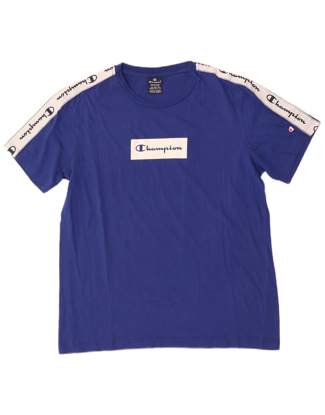 Champion Herre grafisk T-shirt Top Medium Blue Colourblock
